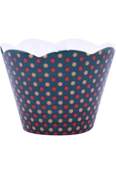 erorex Porcelain Cupcake Holder Blue/Red/Beige 6.5X5Centimeter