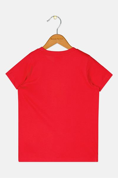 Disney Kids Boy Mickey And Friends Graphic Print Short Sleeve T-Shirt, Red