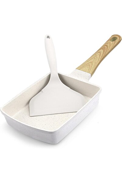 erorex مقلاة عجة يابانية، مقلاة بيض تاماغوياكي، مقلاة بيض غير لاصقة، أواني طهي جرانيتية مستطيلة،