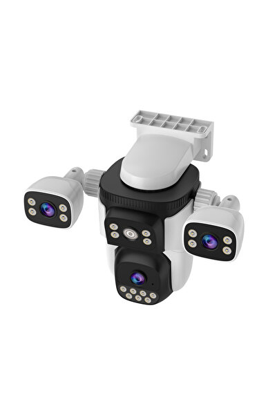 vizzyo Cameră de supraveghere WiFi Ultra Defender, 12 MP, 3-în-1 cu vedere nocturnă color, panoramică 360