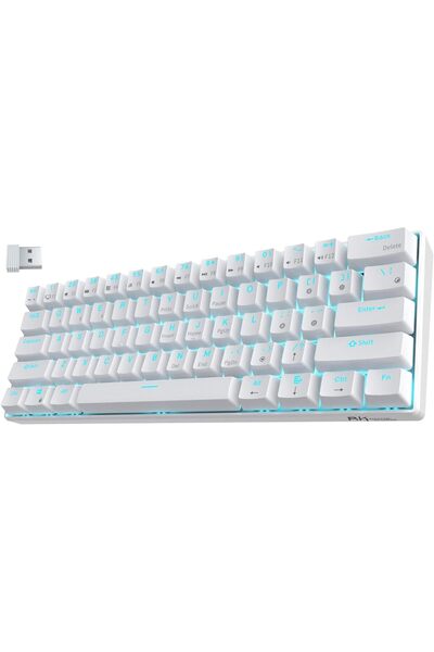 erorex Rk61 Wireless 60% Triple Mode Bt5.0/2.4G/Usb C Mechanical Keyboard 61 Keys Compact Gaming Keyboard