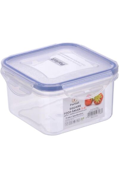 erorex Square Airtight Leak Proof Food Container Clear And Blue 0.4 Liter Yh101005Pp8