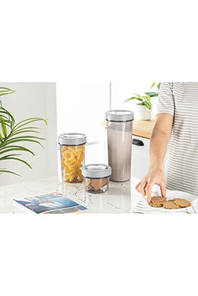 erorex Foly Life Linea Round Storage Box 1700 Ml, Meal Prep Container Set, Airtight Plastic Food Storage