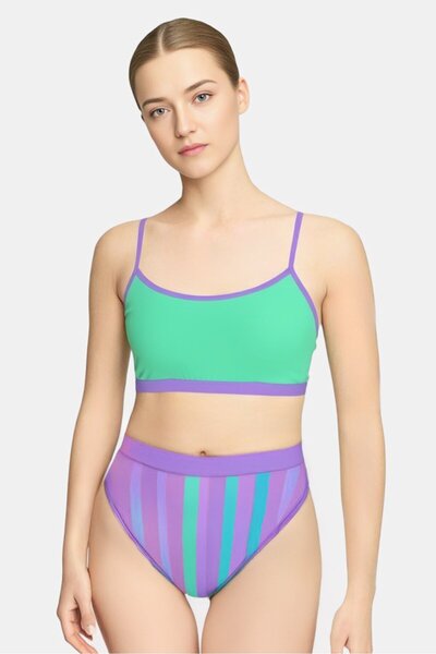 SPEEDO Women Brand Logo Bikini Top, Green