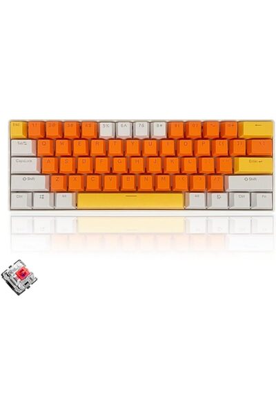 erorex 61 Keys Rgb Gaming Keyboard 60% Mini Wired Waterproof Anti Ghosting Keyboard Three Color Keycaps