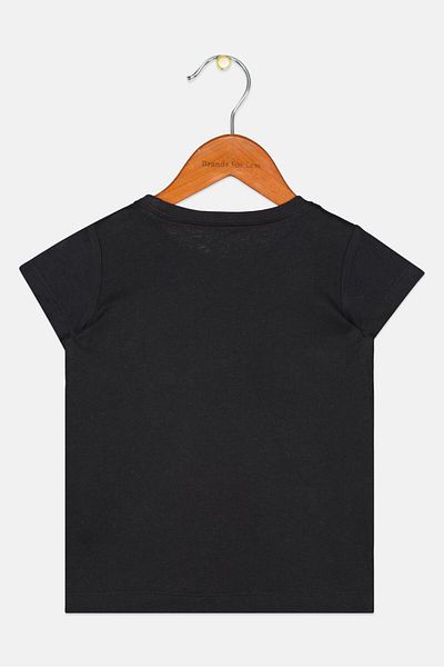 Levi's Toddler Girls Crew Neck Short Sleeves Brand Logo Top, Black