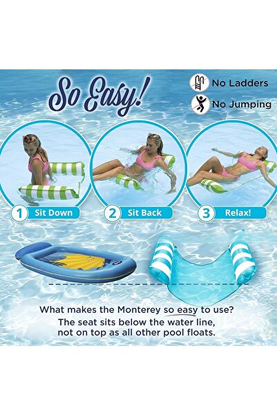 erorex 4 1 Swimming Pool Hammock Float Versatile Pool Lounger Exercise Saddle & Inflatable Pillow