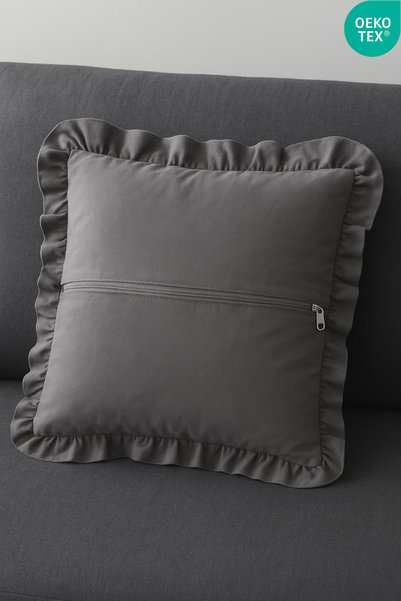 Joyrose 100% Cotton Ruffle Throw Pillow Cover Vintage Decorative Throw Pillow Case