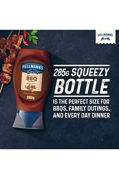 Hellmann's Barbeque Sauce Rich & Smokey 285 gPerfect for Grilling Dipping and Daily Cooking
