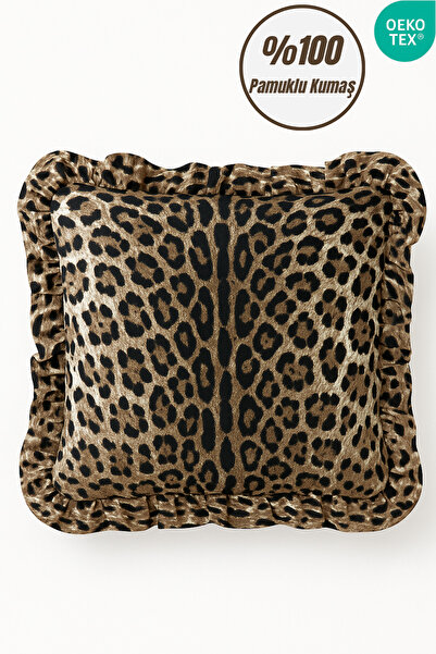 Joyrose %100 Pamuklu Fırfırlı Kırlent Kılıfı Vintage Dekoratif Kırlent Kılıfı