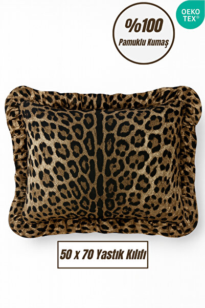 Joyrose %100 Pamuklu Fırfırlı Yastık Kılıfı 50x70 Cm Modern Gizli Fermuarlı