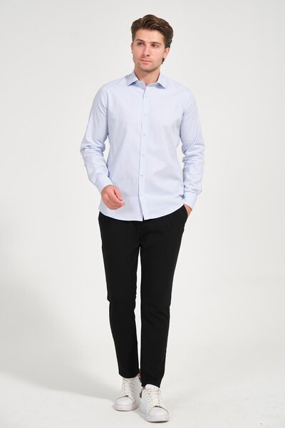 Rich Ανδρικό μακρυμάνικο πουκάμισο Ice Blue Comfort Fit