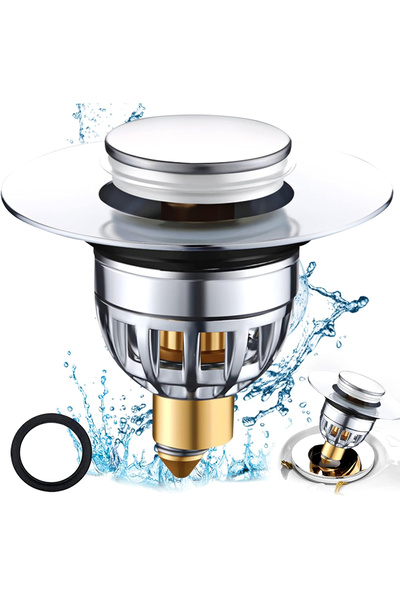 OEM Scurgere chiuvetă 3 în 1, filtru, dop, izolare mirosuri, pop-up, 62x60 mm