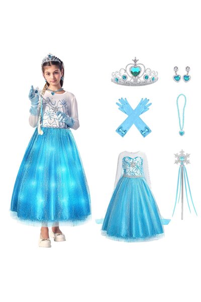 OEM Carnival costume with lights princess Blue 7-9 YEARS