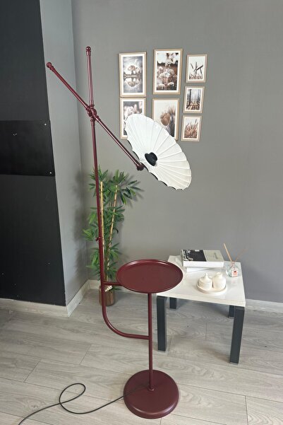 Bamyum Risso Vişne Çürüğü Gövde Siyah Lambader Tepsili Makas Gövde Modern Dekoratif Metal Oturma Odası