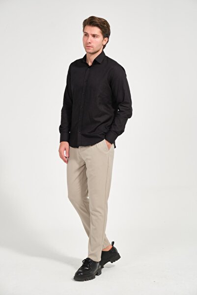 Rich Men's Black Comfort Fit Long Sleeve Shirt