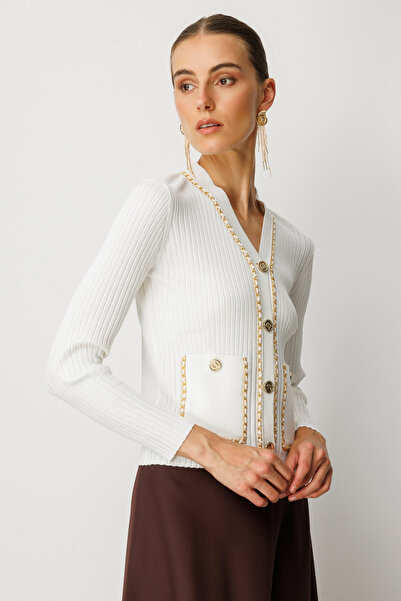 ON Chain Ribbed Cardigan