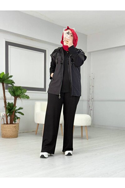 Butik Kardelen Camelya Pul Sequence and Parachute Decorated Triple Set 10706