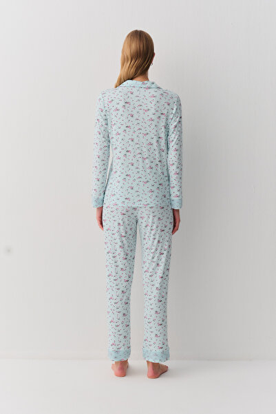 SUWEN Young Mother Gömlek Yaka Pijama Takımı