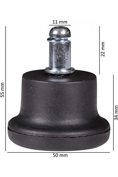 Badass Sharks Set de 5 picioare de mobilă Badass Sharks, metal/plastic, argintiu/negru, 5 x 5,5 cm