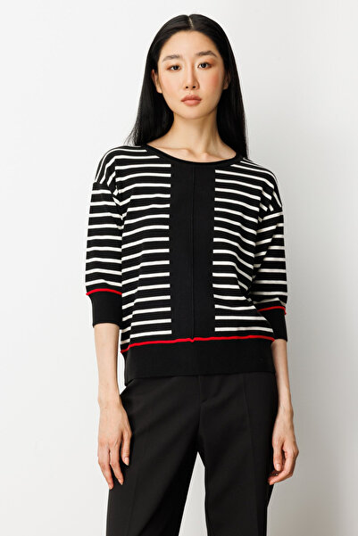 ON Pulover cu jumătate de mânecă în dungi