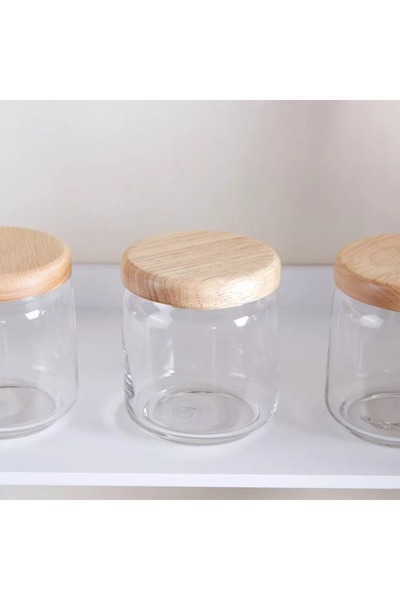 Home Box Ocean Pop Jar with Wooden Lid - Set of 6