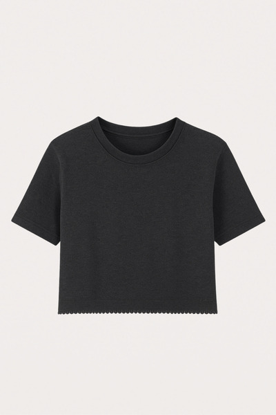 Katia&Bony Women's Short Sleeve Crop Top Anthracite