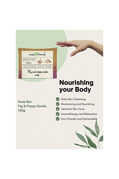 Soap&Friends Fig and Poppy Seeds Soap Sensation | Moisturizing Soap Bar with Fig Aroma for Daily Cleansing,130g