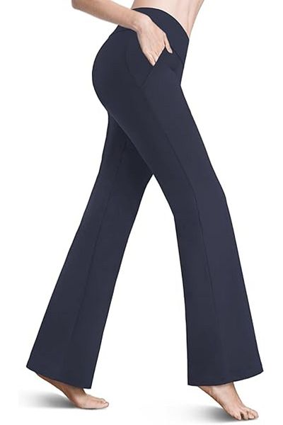 OEM Blue, straight, elegant trousers for women with 2 slant pockets, S