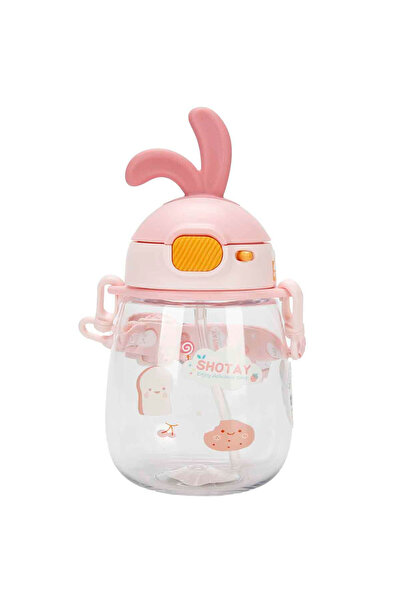 Shotay زجاجة مياه بغطاء على شكل أذن أرنب 600 مل SHT-ST-7008 - وردي