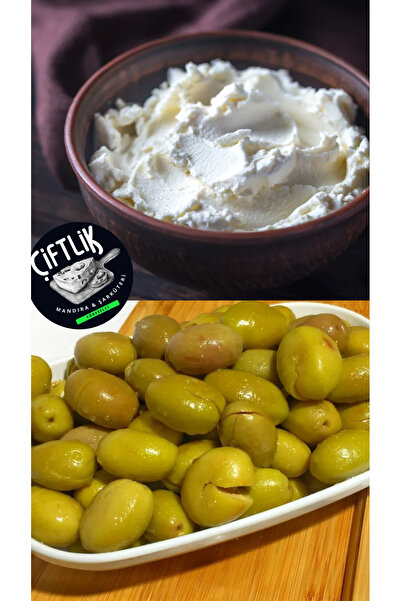 Çiftlik ve mandıra TİRE çamur peynir 500gr (vakumlu) + KÖY KIRMA yeşil zeytin...