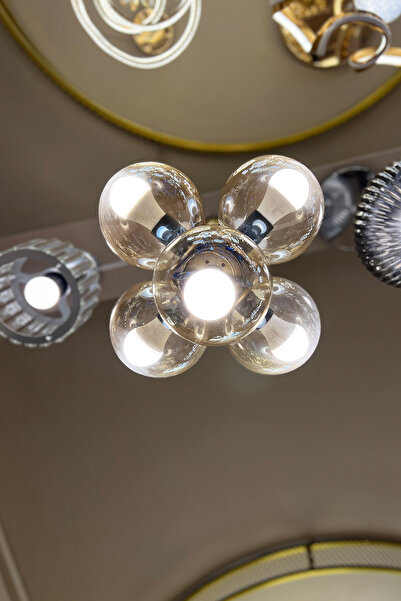 MINIMAL ETICARET VE BILGI TEKNOLOJILERI Globe Golden ONE Honey Yellow Cam Avize