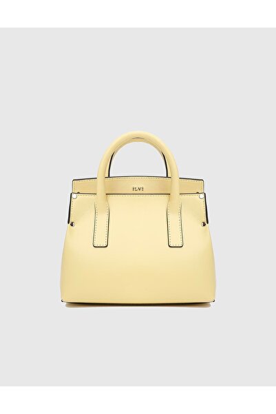 İLVİ Lazare Deri Sarı Kadın El Çantası