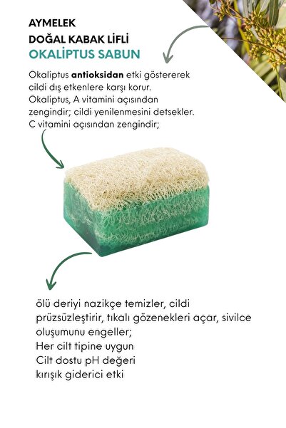 AYMELEK Natural Beauty Soap with Eucalyptus Extract and Pumpkin Fiber Effective Anti-Wrinkle Skin