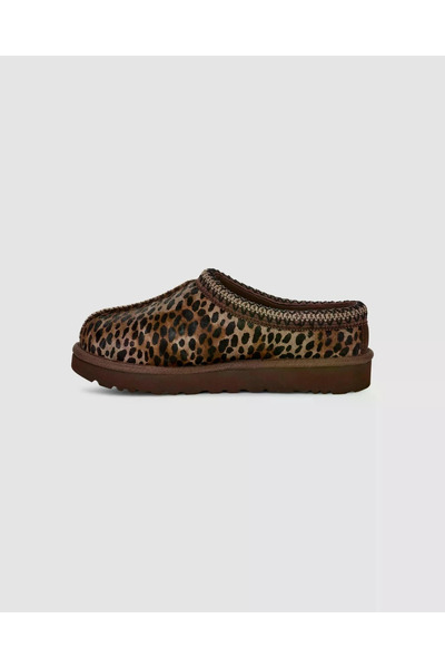 UGG Kadın Yumuşak Astarlı EVA Dış Taban Süet Yüzey Leopar Terlik 1158350-BURNTCEDAR
