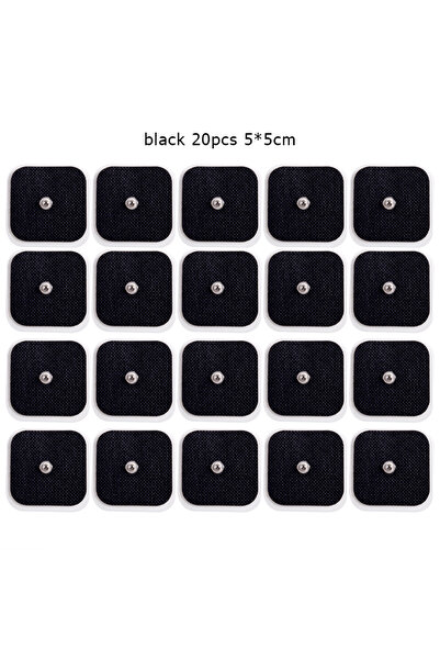 Choice4 5x5 سم أسود 20 قطعة 5*5 سم وسادات أقطاب كهربائية جهاز تينز قابلة لإعا...