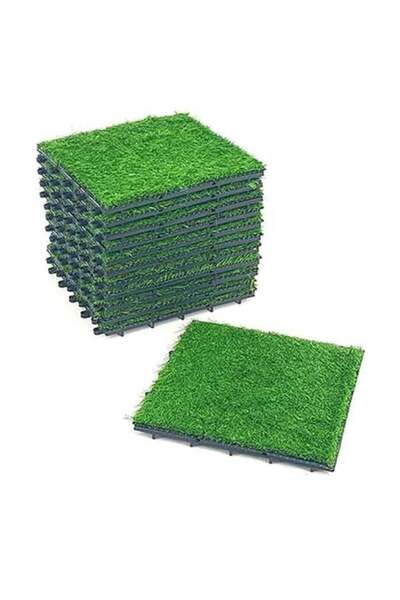 Generic Artificial Grass Floor Tiles - 12 Pieces Green 30x30x2 cm