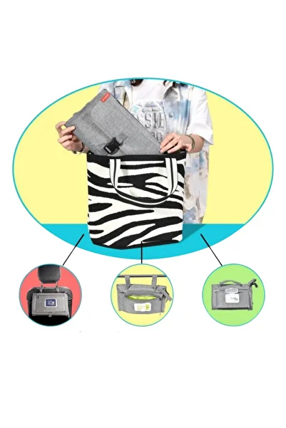 MNS Portable diaper changing bag foam cushion rotating pocket
