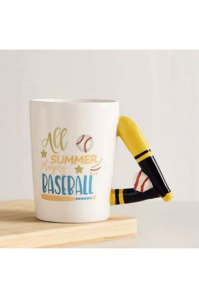 Home Box Cypher Ceramic Baseball Decal Mug - 350 ml
