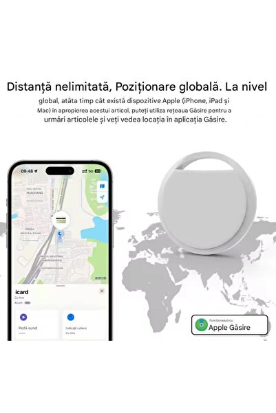 REDz Accessories Device Type AirTag, Bluetooth, Key Locator, Luggage, Wallet, Apple Find My (iOs) compatible, Black