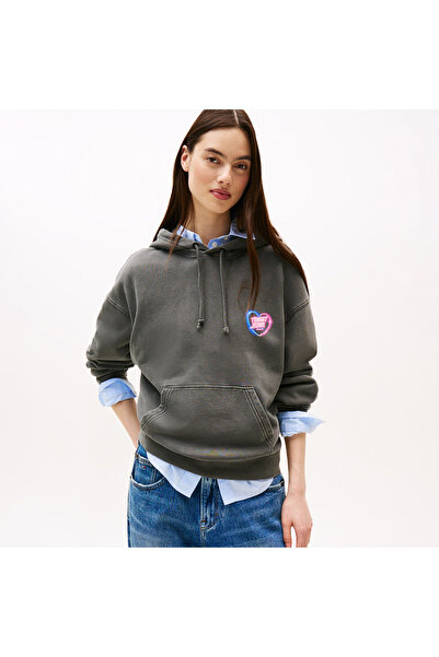 Tommy Hilfiger Boxy Kadın Gri Sweatshirt