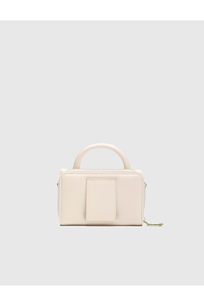 İLVİ Trale Beyaz Kadın El Çantası