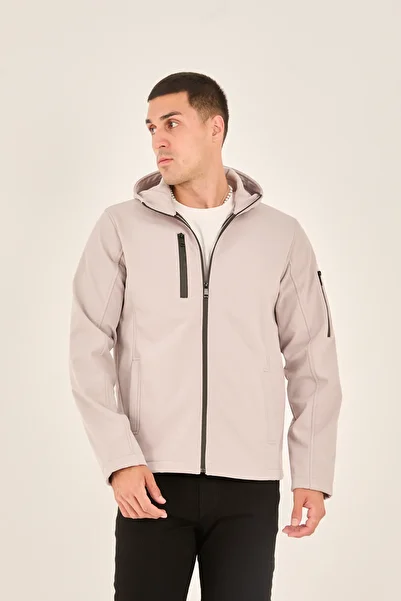 STOCX Men's Hooded Water Resistant Softshell Jacket