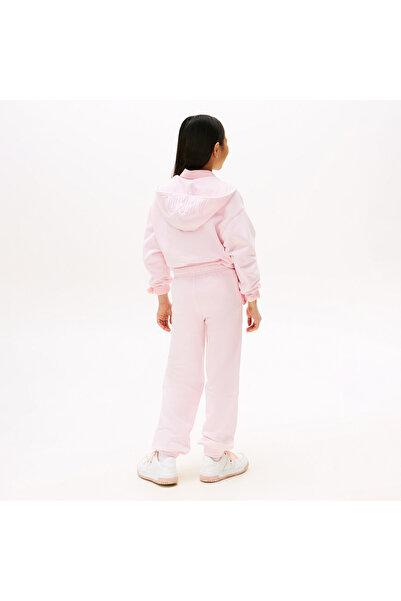 Tommy Hilfiger Textured Logo Çocuk Pembe Eşofman Altı