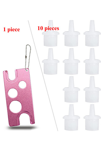 Choice1 1 فتاحة 10 أغطية غطاء غراء لاصق الرموش غراء الرموش العالمي زجاجة بديلة فوهة رأس