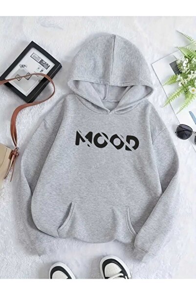 tkn your style Φούτερ με κουκούλα Unisex MOOD με σχέδιο εκτύπωσης Trend Oversize