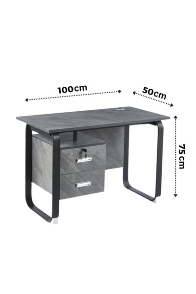Ebticar Modern wooden desk for study , Gray size 100*50*75 cm
