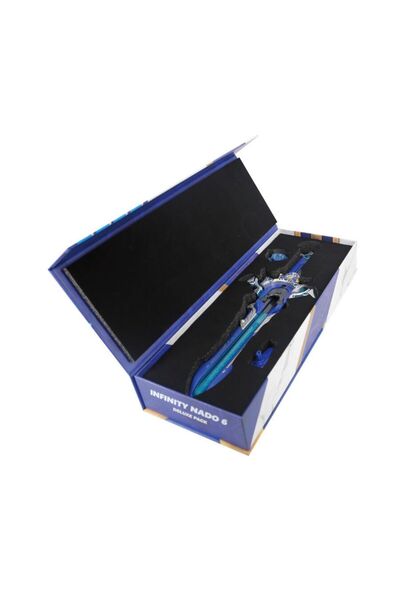 scntoys حزمة Infinity Nado Gale Wings الفاخرة مع قاذف السيوف وصندوق خاص فاخر من Nado الأصلي مع كرة معدنية
