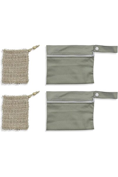 erorex كيسان من الصابون وشبكتان رغويتان، كيس مقاوم للماء والتسرب، كيس صابون استحمام مصنوع من ألياف السيزال الطبيعية