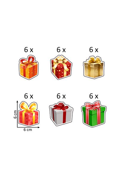 Bita Decorations Cupcake/cake accessory set, 30 pcs, Christmas Gifts theme, Photo Paper Glossy